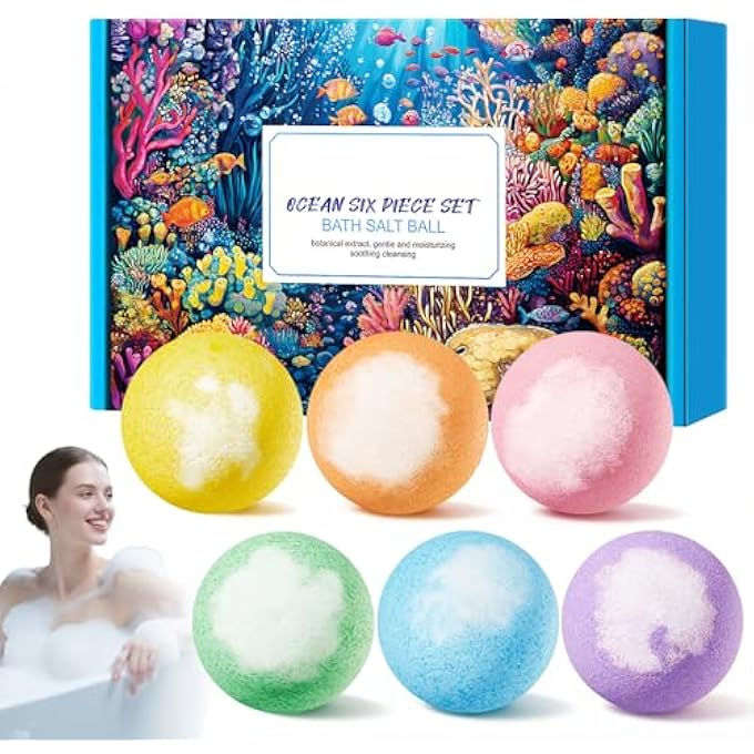 HOUSN Flower Fragrance Bath Bombs for Women Bath Bombs for Women 6 Pieces Gift Set 100 g Each for Moisture and Relaxation Perfect Bath Bomb Gift Idea - Image 1